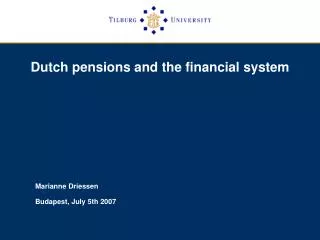 Dutch pensions and the financial system