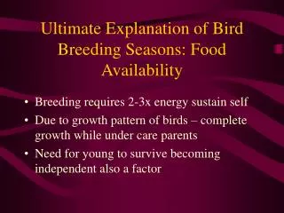 Ultimate Explanation of Bird Breeding Seasons: Food Availability