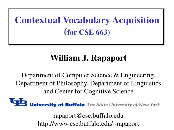 contextual vocabulary acquisition for cse 663