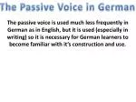 The Passive Voice in German - slide 1