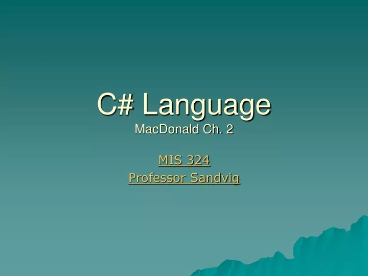 c language macdonald ch 2