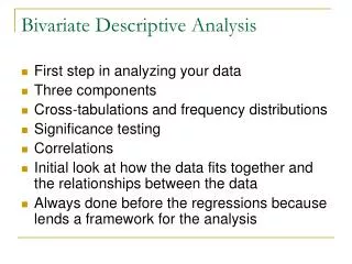 Bivariate Descriptive Analysis