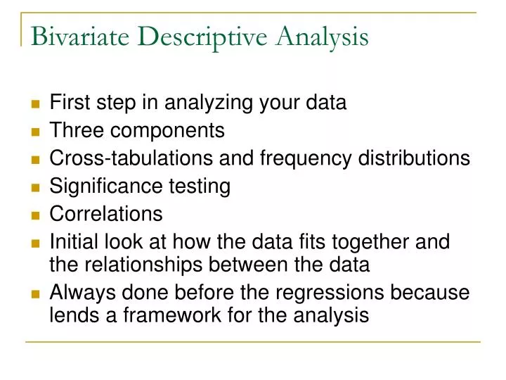 bivariate descriptive analysis
