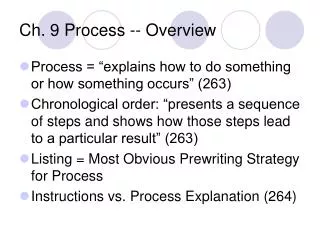 Ch. 9 Process -- Overview