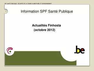information spf sant publique