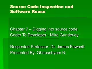 Source Code Inspection and Software Reuse