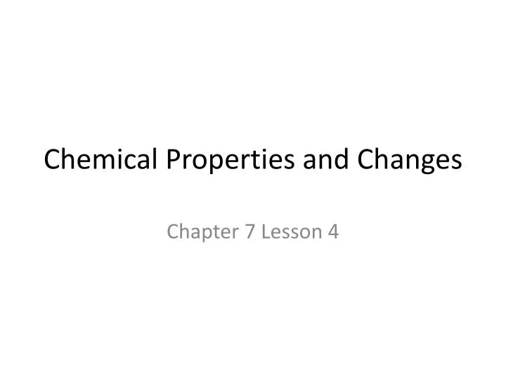 chemical properties and changes