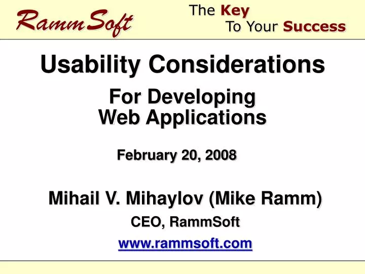 usability considerations for developing web applications