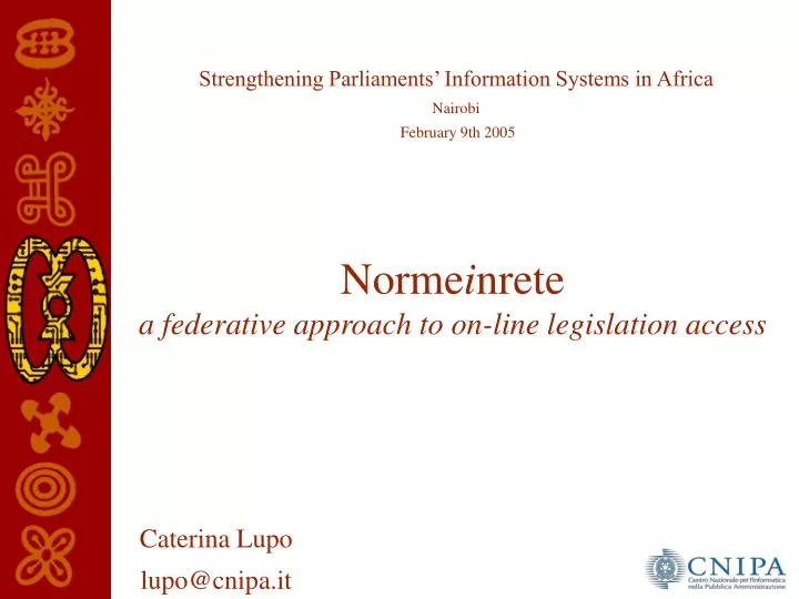 norme i nrete a federative approach to on line legislation access