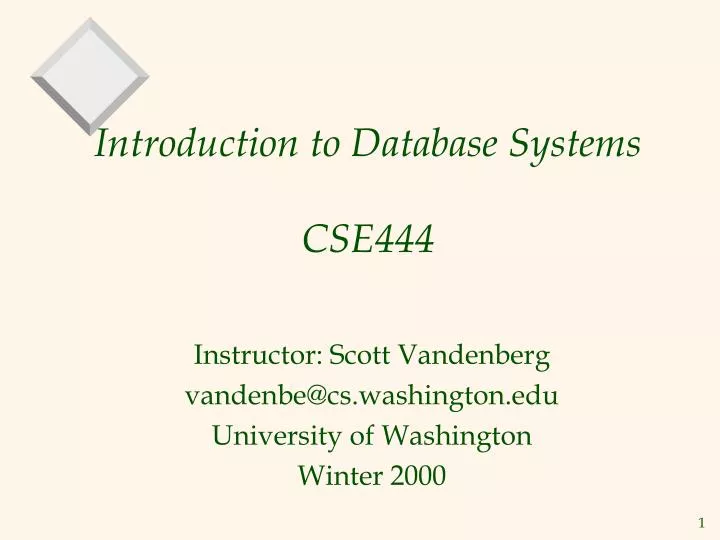 introduction to database systems cse444