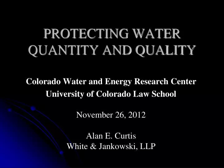 protecting water quantity and quality