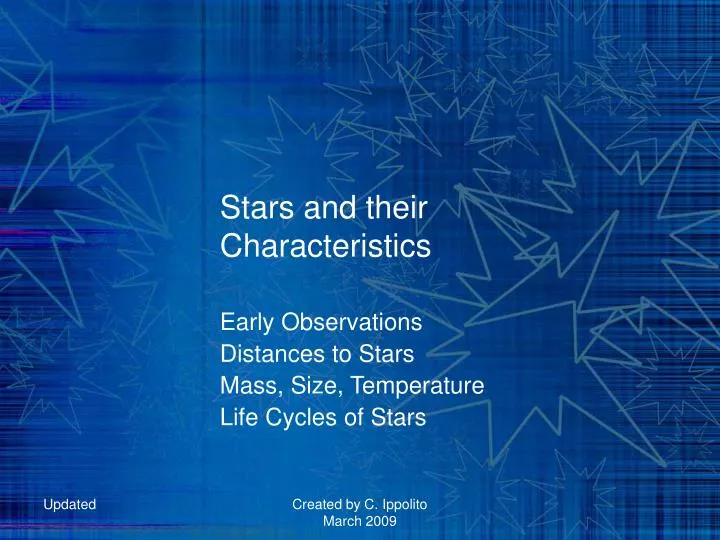 stars and their characteristics