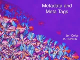 Metadata and Meta Tags