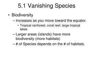5.1 Vanishing Species