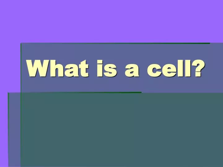 what is a cell