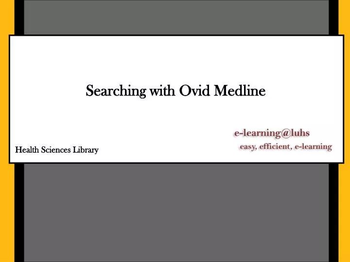 searching with ovid medline