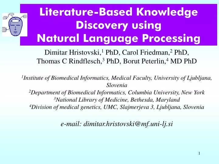 literature based knowledge discovery using natural language processing