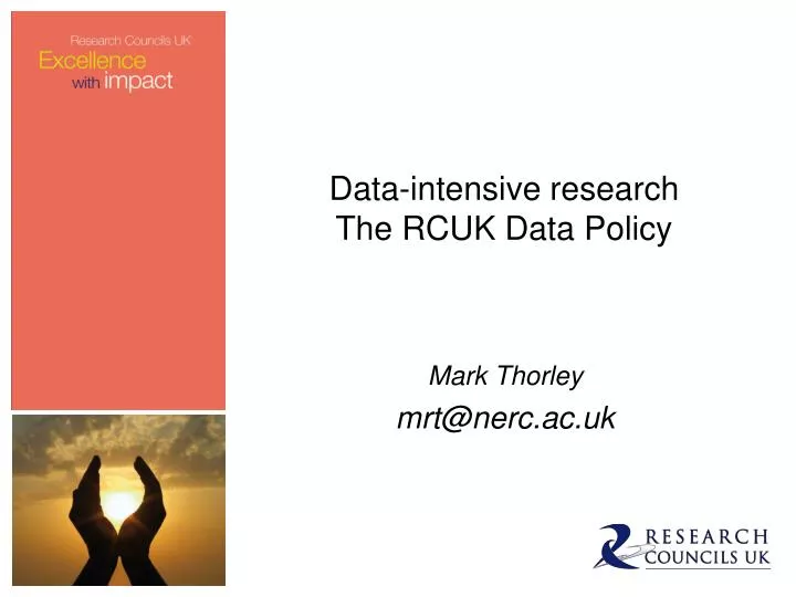 data intensive research the rcuk data policy