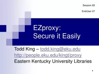 EZproxy: Secure it Easily