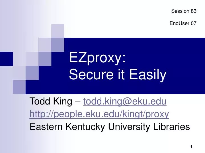 ezproxy secure it easily