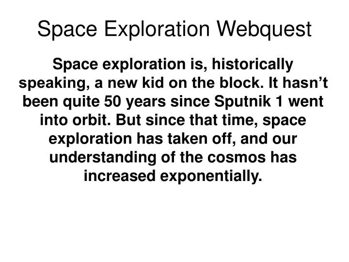 space exploration webquest