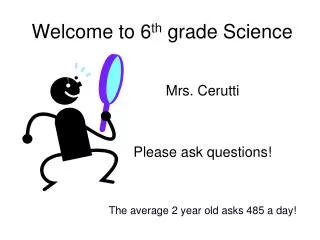 Welcome to 6 th grade Science