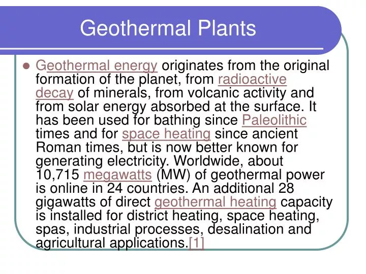 geothermal plants