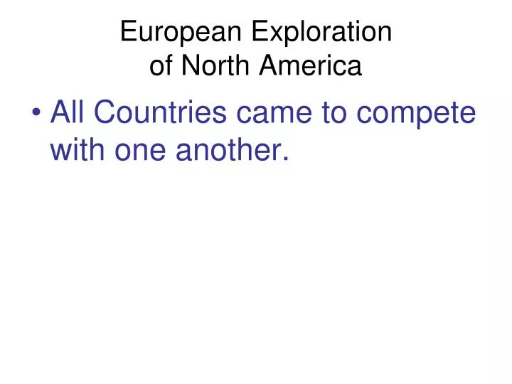 european exploration of north america