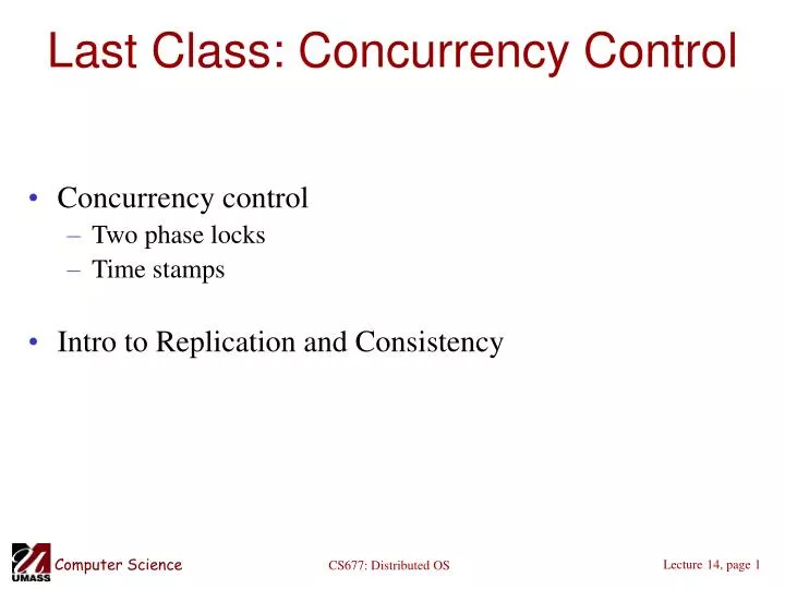 last class concurrency control