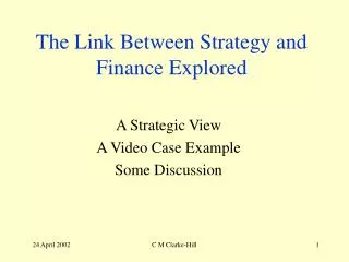 The Link Between Strategy and Finance Explored