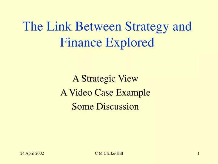 the link between strategy and finance explored