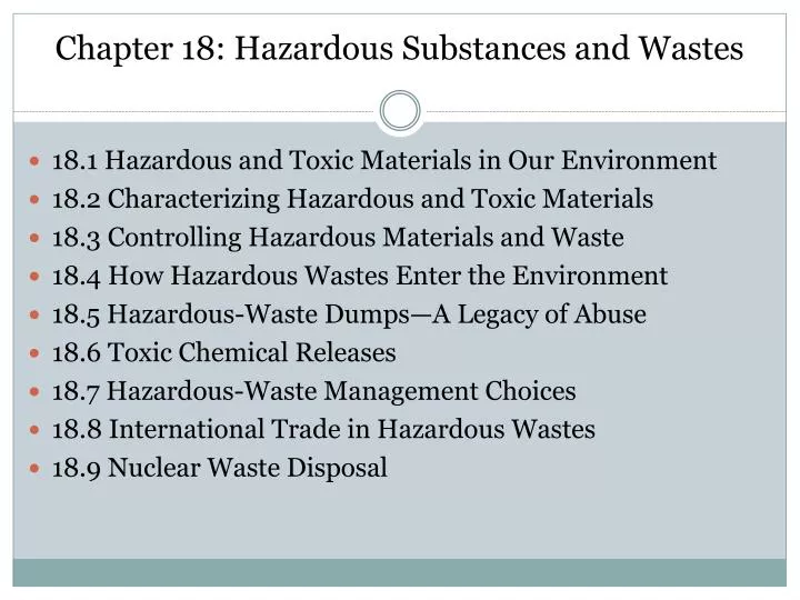 chapter 18 hazardous substances and wastes