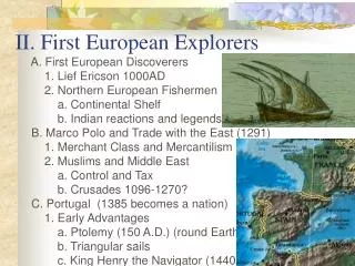 II. First European Explorers