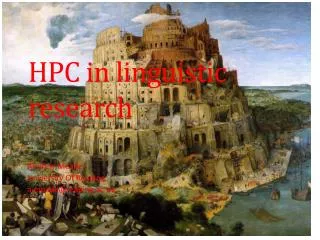 HPC in linguistic research
