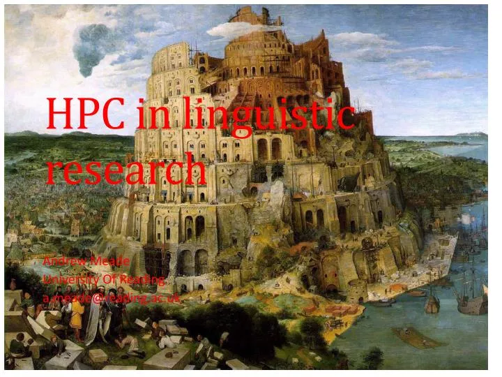 hpc in linguistic research