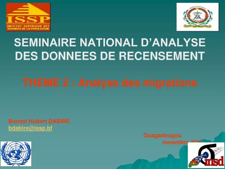 seminaire national d analyse des donnees de recensement theme 2 analyse des migrations