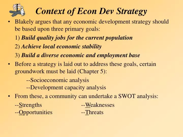 context of econ dev strategy