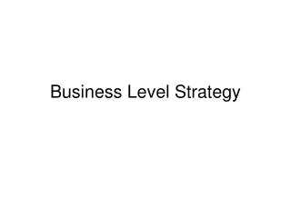 Business Level Strategy