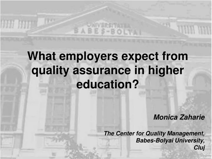what employers expect from quality assurance in higher education