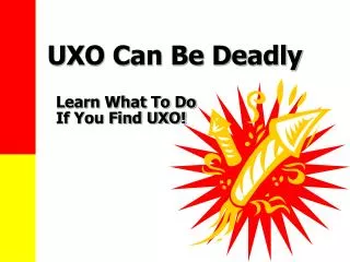 UXO Can Be Deadly