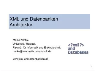 XML und Datenbanken Architektur