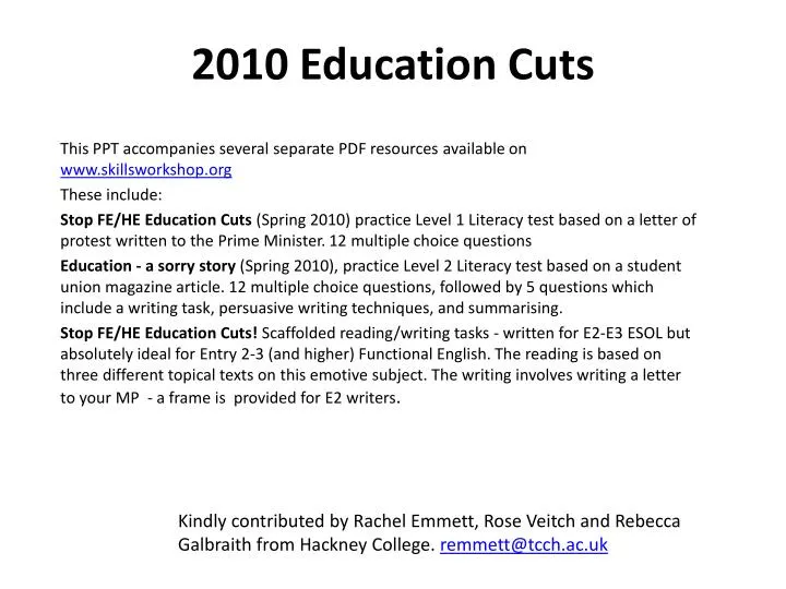 2010 education cuts