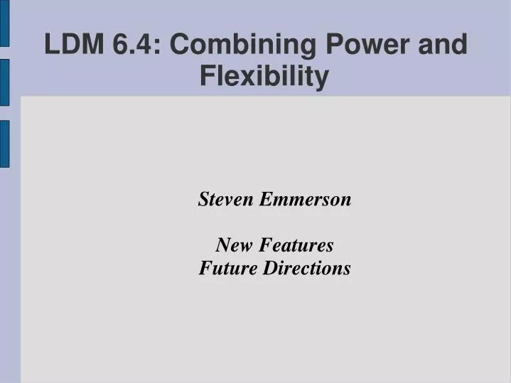 steven emmerson new features future directions
