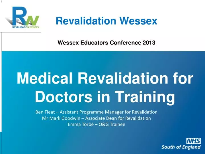 revalidation wessex wessex educators conference 2013