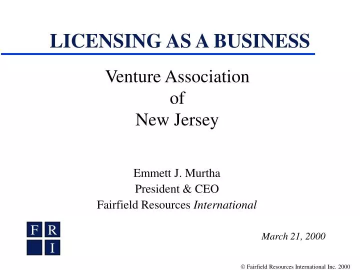 licensing as a business