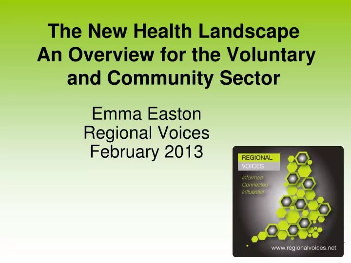 the new health landscape an overview for the voluntary and community sector
