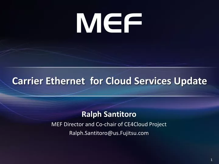 carrier ethernet for cloud services update