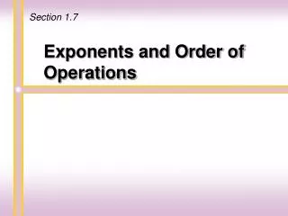 exponents and order of operations