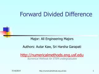 Forward Divided Difference