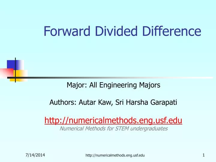 forward divided difference